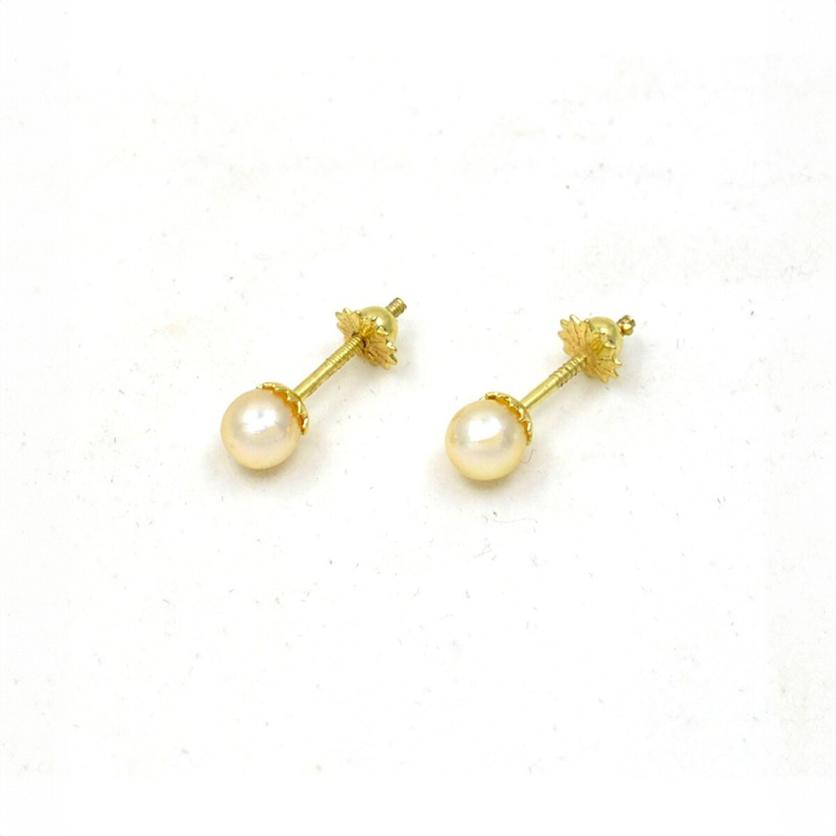 4.5 Mm Caravanas En Oro 18K Y Perlas De Cultivo 