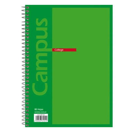 Cuadernola Campus College 80 Hojas A4 Verde