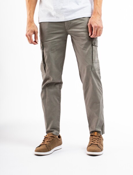 Pantalón Algodón Cargo Slim Militar
