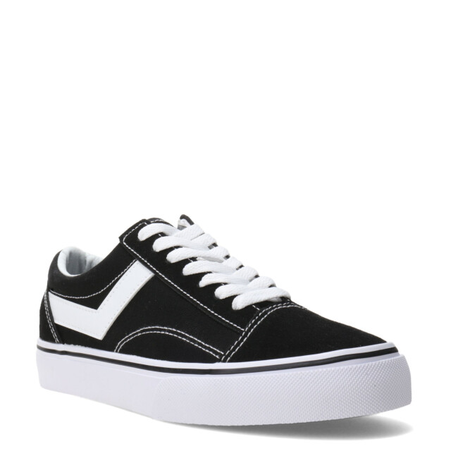 Championes Unisex PONY Casual Lona Gamuza Negro - Blanco