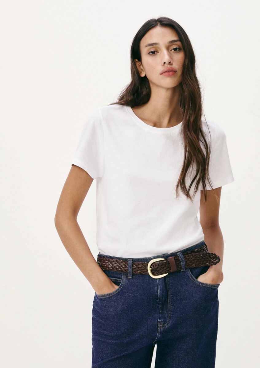 CAMISETA BÁSICA SLIM WORLD - BLANCO 