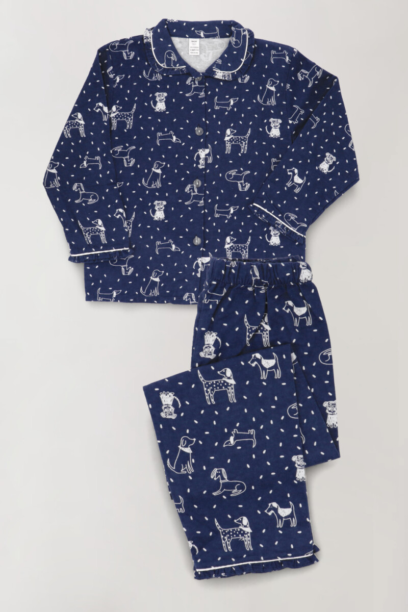 Pijama franela dog Azul