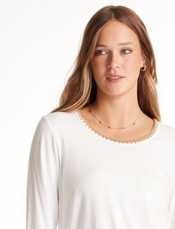 Remera Modal Bordado BLANCO/MULTI