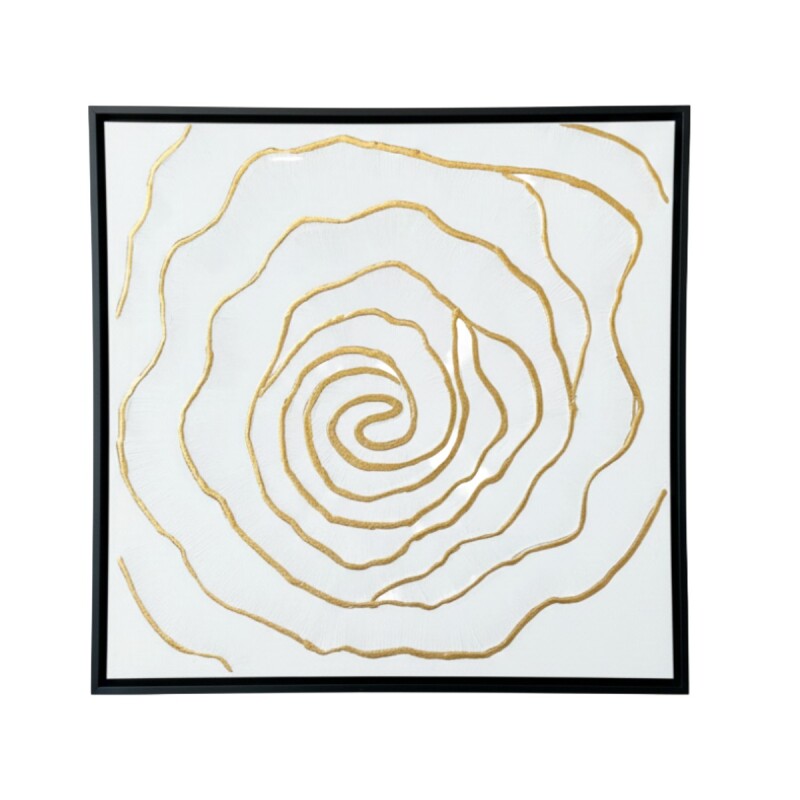 CUADRO DISEÑO DORADO 100X100CM Unica