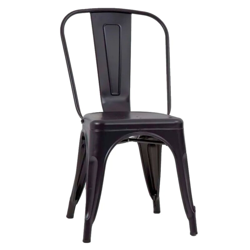 Pack x2 Sillas Tolix Lumax Metal Colores Living Comedor Negro