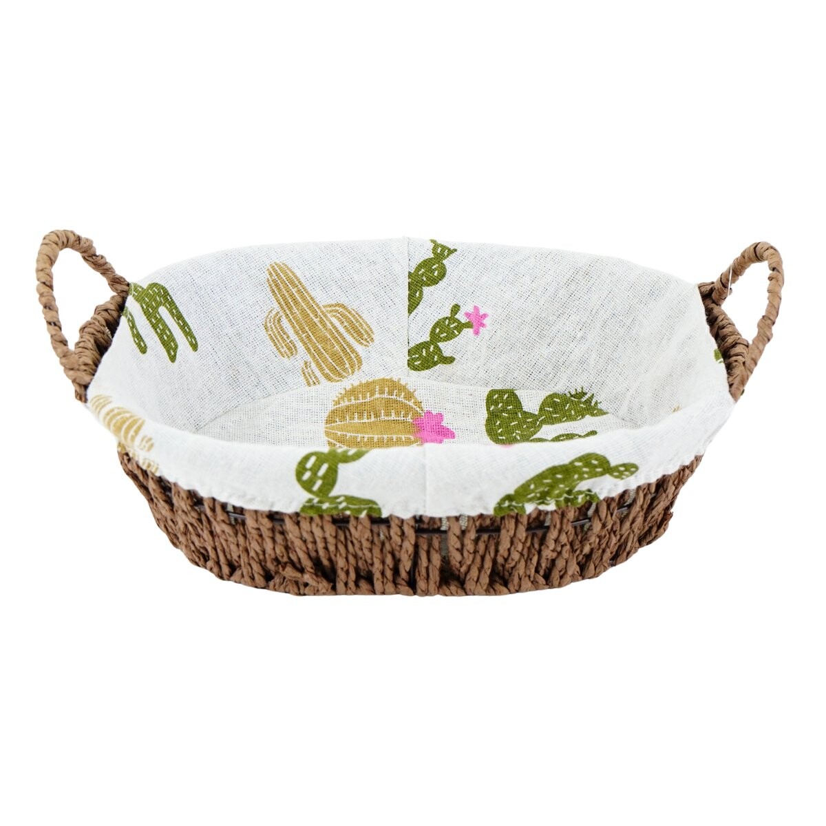 Panera de rattan y tela 