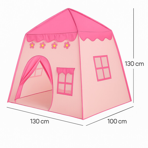 Carpa Casita Infantil Desarmable C/ Ventanas Diseño Infantil Color Rosa
