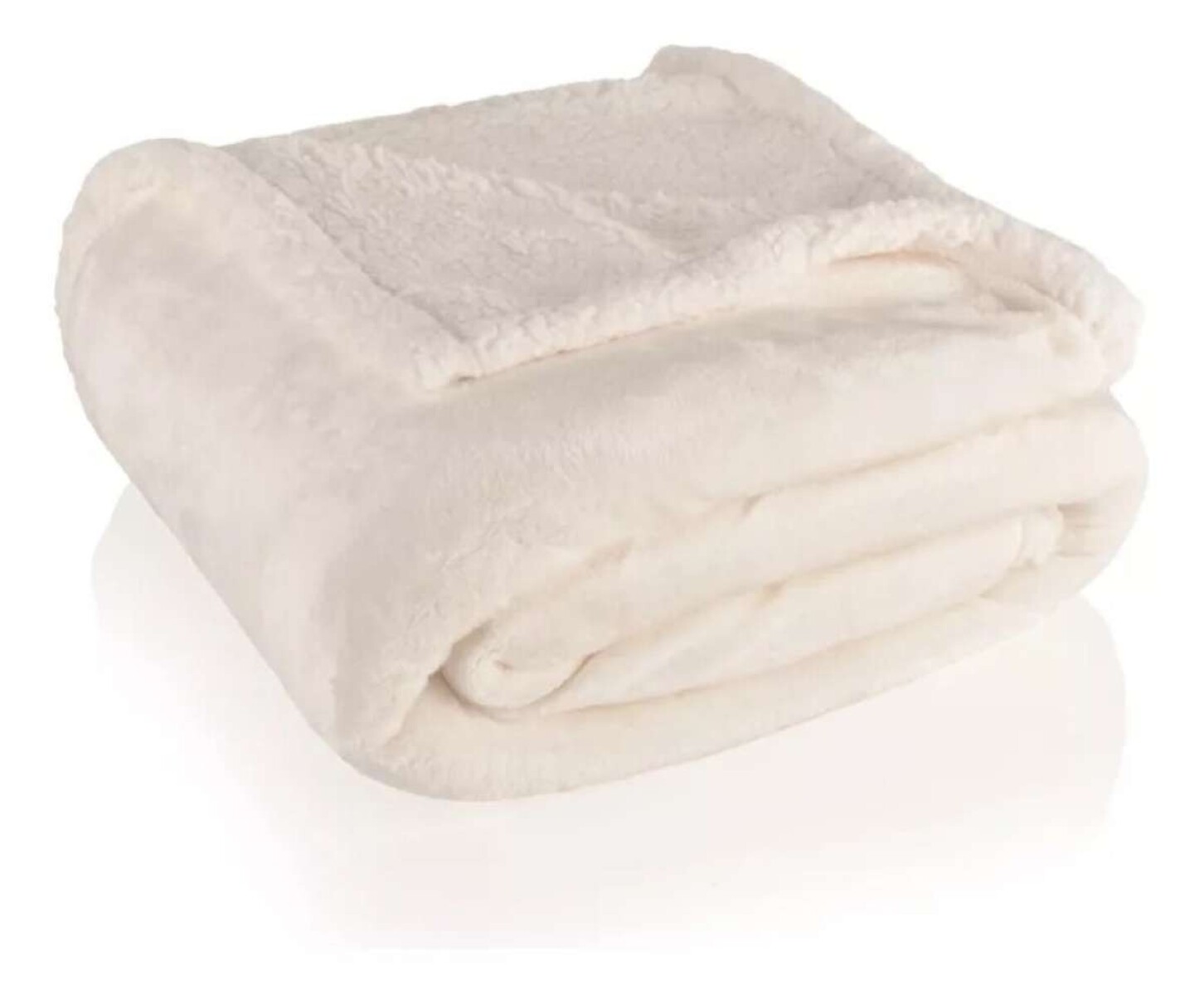 Frazada Reversible Polar Corderito Microfibra 1 Plaza - Blanco 