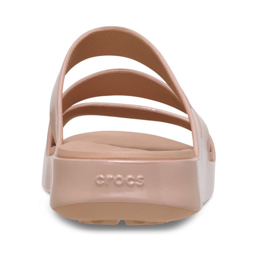 Sandalias Crocs Getaway Patent Strappy - Mujer Pink Caramel