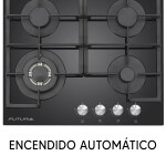 ANAFE FUTURA VITROGAS 4 QUEMADORES FUT-AG600VG-4 negro
