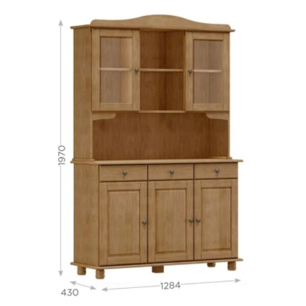 ARMARIO CRISTALERO 5 PUERTAS 3 CAJONES RUBI - FREIJO ARMARIO CRISTALERO 5 PUERTAS 3 CAJONES RUBI - FREIJO