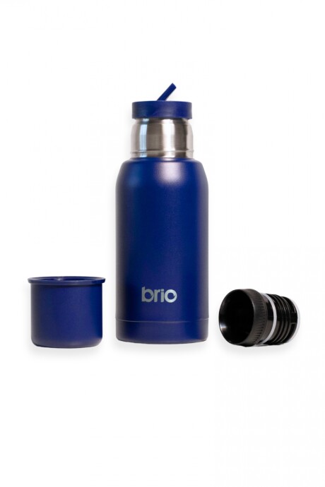 Termo Acero Inox 750 Ml brio Con Pico Cebador Azul