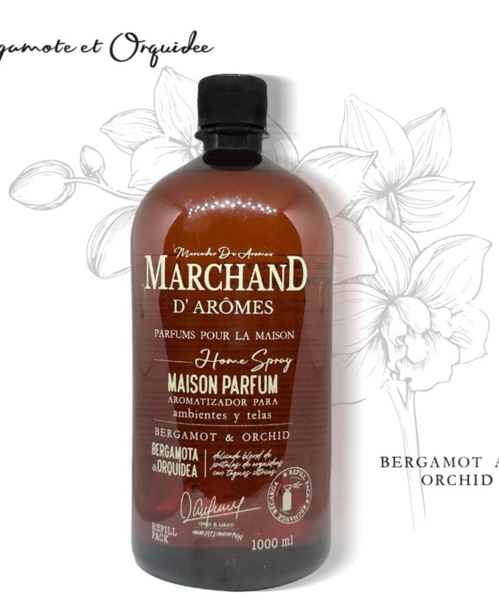 REFILL HOME SPRAY MARCHAND 1000ML - BERGAMOTA & ORQUIDEA 