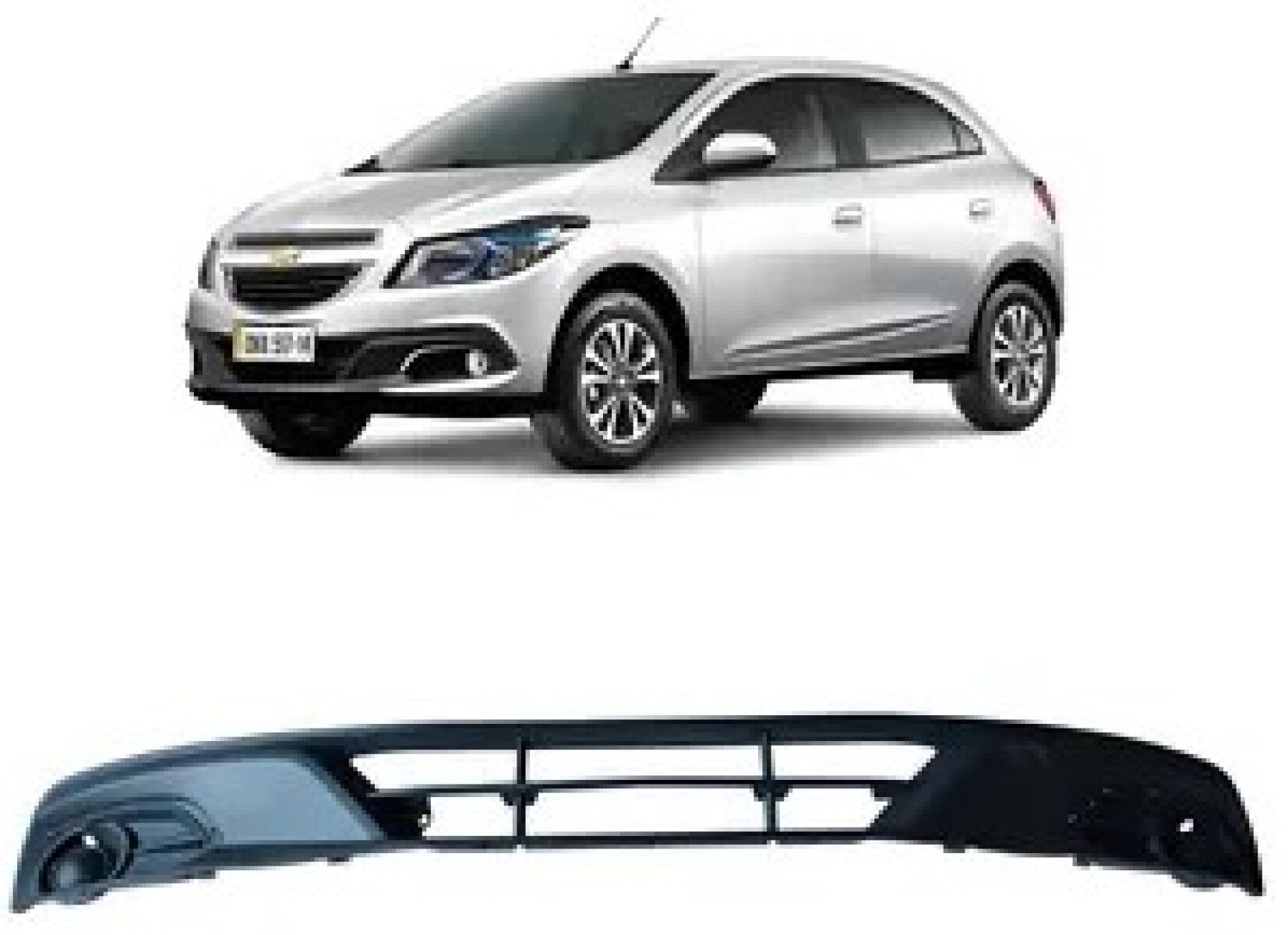 REJILLA INFERIOR DE PARAGOLPE CON BISELES CROMADOS SIN CAMINEROS - ONIX / PRISMA 