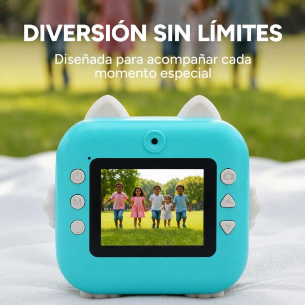 Cámara Fotos Infantil Impresión Instantánea Niños + 2 Rollos Color Verde