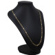 Cadena en oro 18k chata con 2 tipos de eslabones. Largo 60 cm Cadena en oro 18k chata con 2 tipos de eslabones. Largo 60 cm