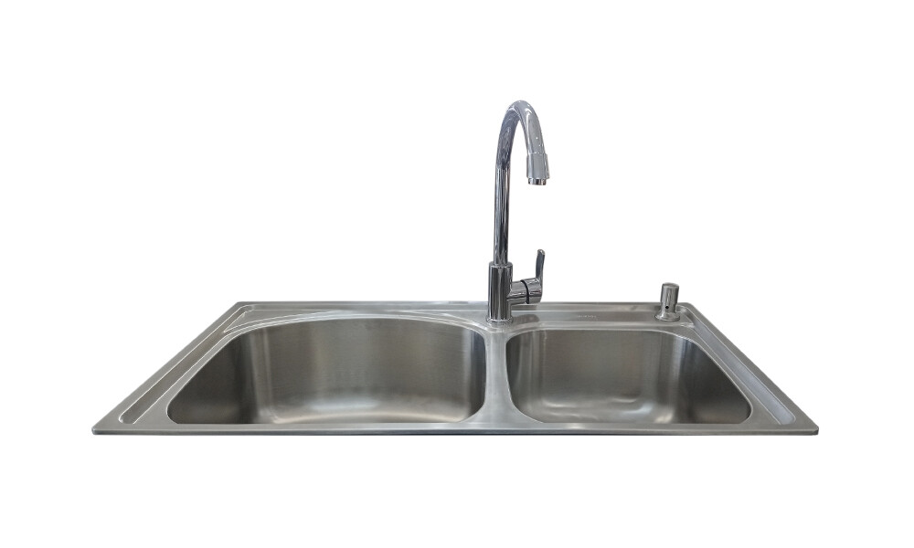 Fregadero de cocina doble con accesorios Fregadero De Cocina Doble Con Accesorios