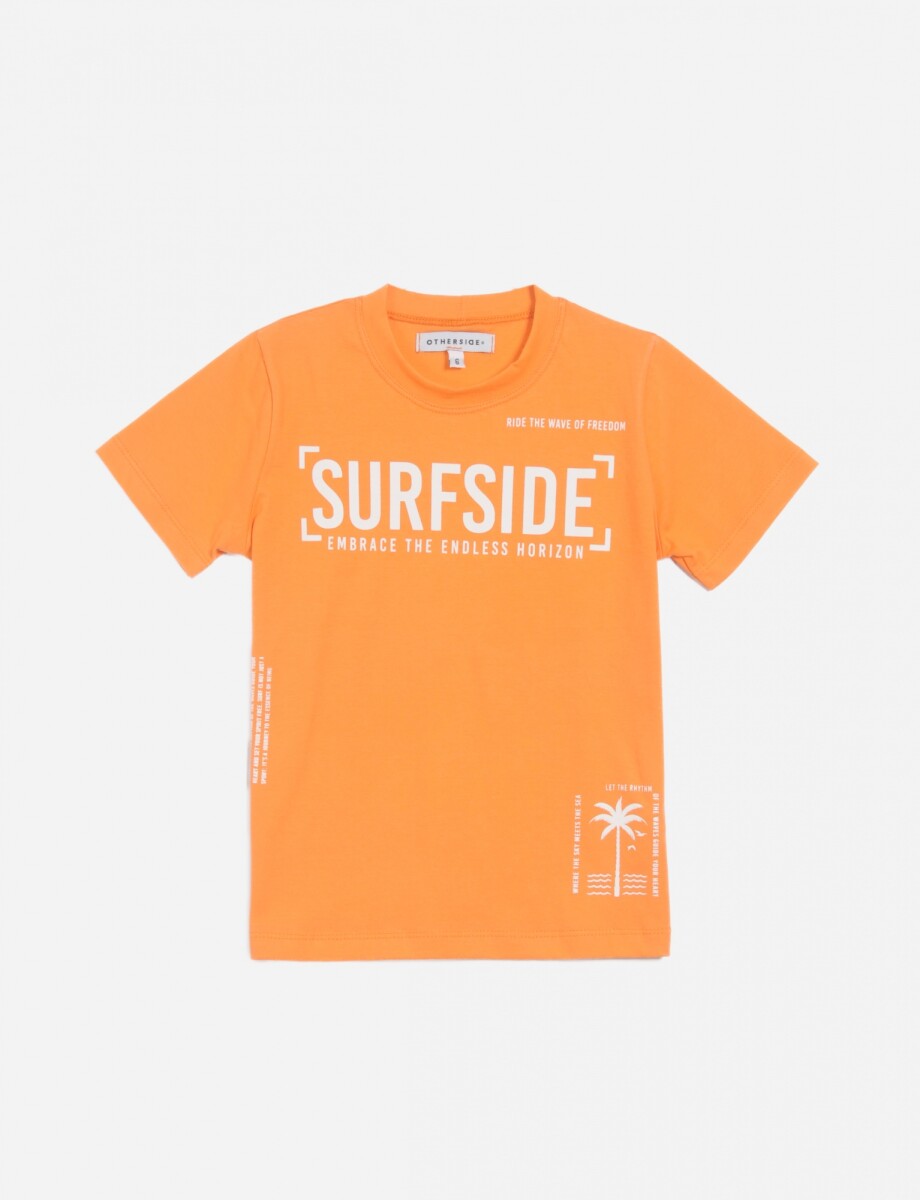 Remera m/c estampada - NARANJA 