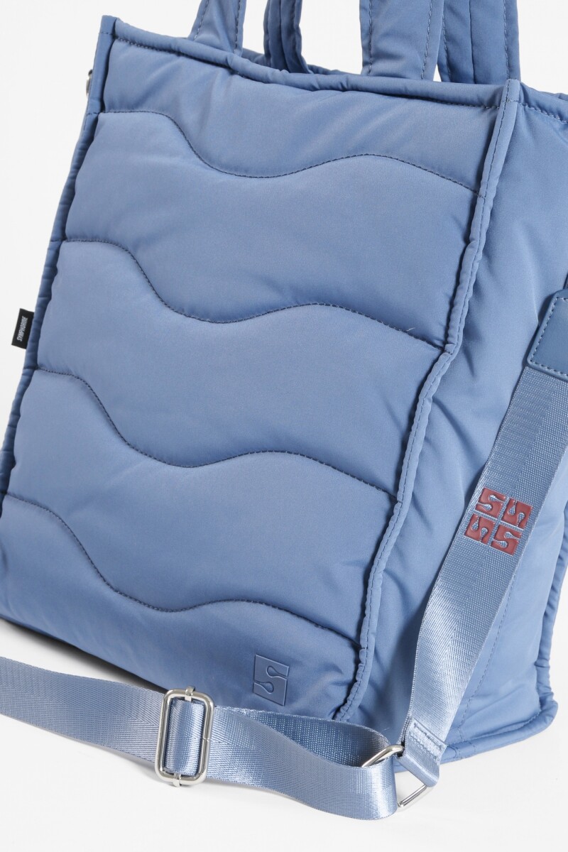 Shopper pespunte puffy azul