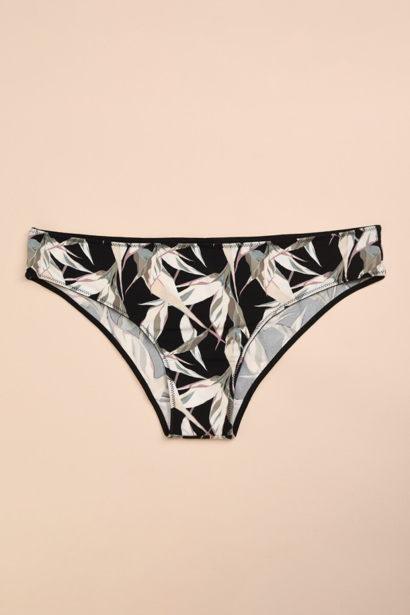 Bikini poliamida flores - Negro 