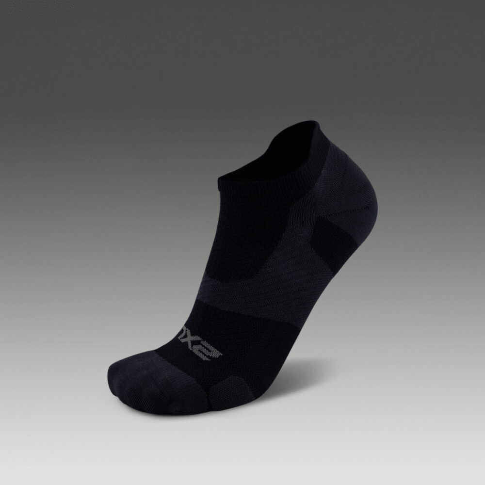 Vectr Light Cushion No Show Compression Socks - Unisex Black/titanium