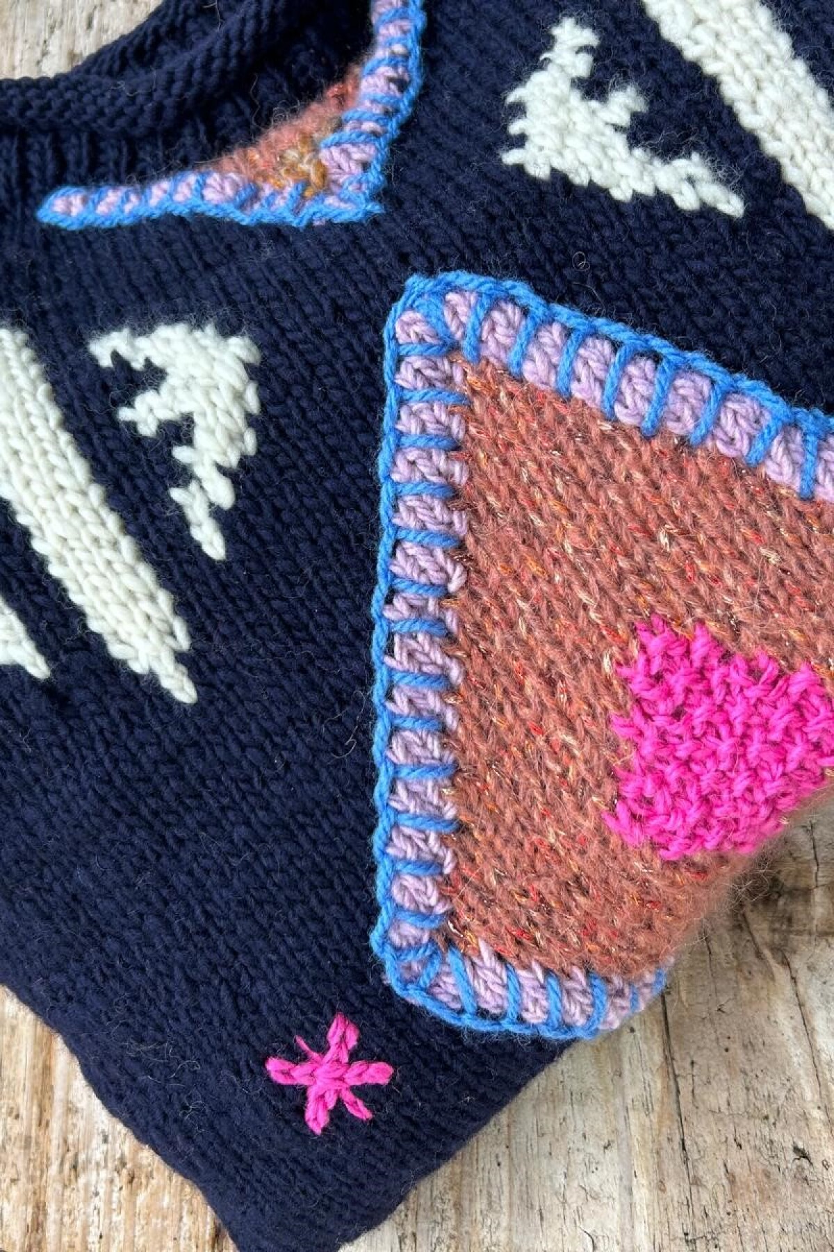 Sweater Gitano Lana Base Azul Marino