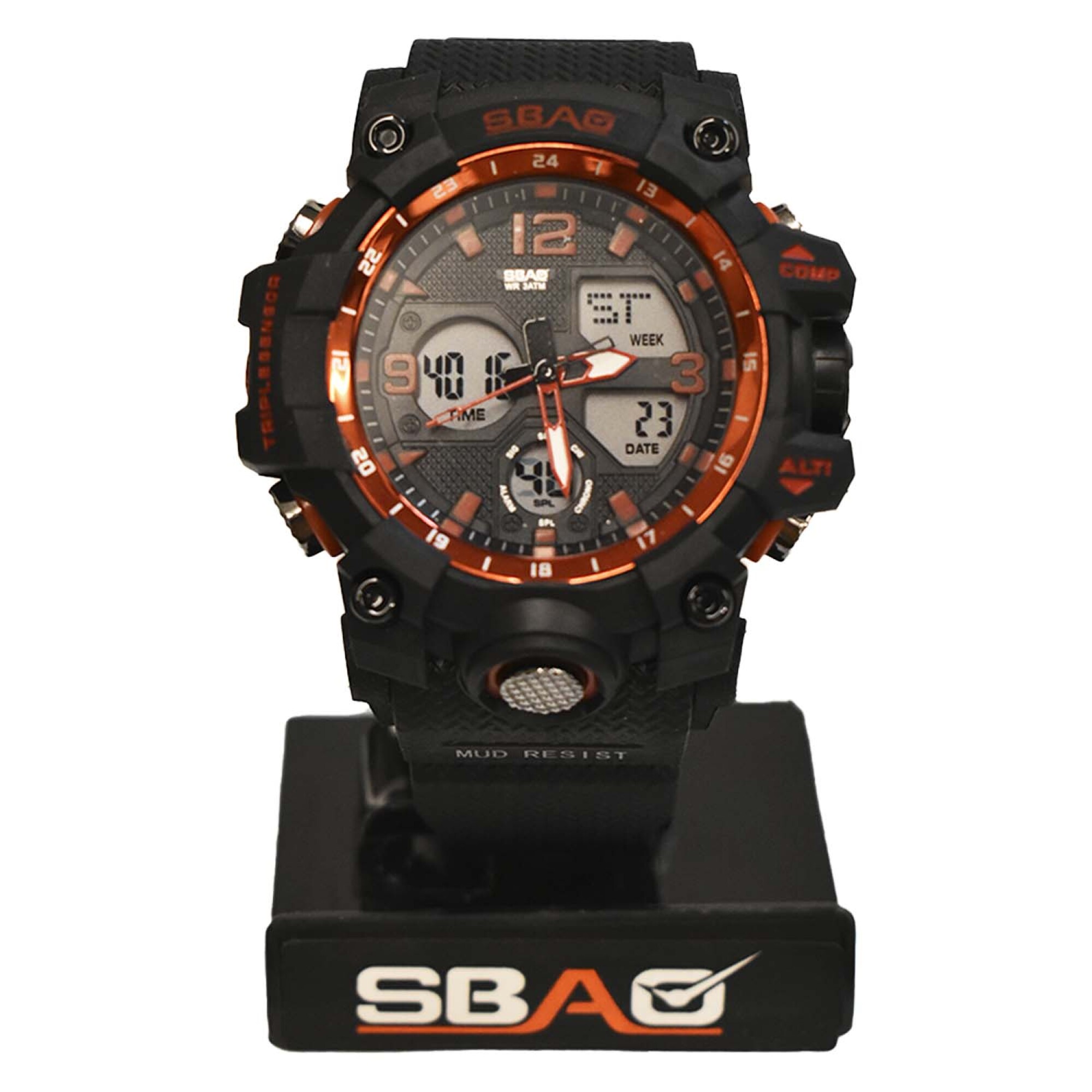 Reloj Deportivo de Pulsera con Pantalla Luz Led para Hombre Rojo