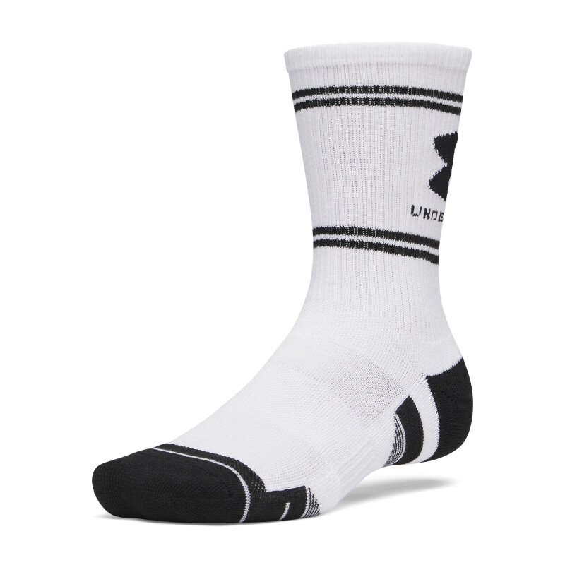 Medias UA Perf Tech Nov 3pk Crw Hombre 6015141-100 Blanco