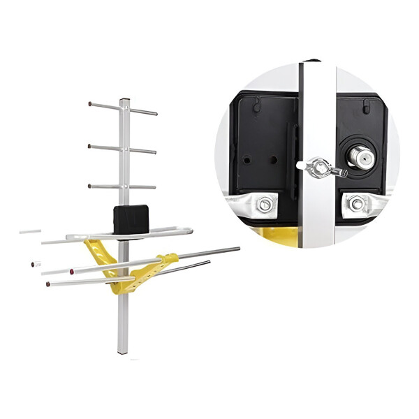 Antena Digital Exterior Soporta Full Hdtv 1080p Tv Canales Color Blanco