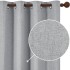 Cortina Blackout 100% Engomada Termica Set 2 Paños Tipo Lino Variante Color Gris Claro