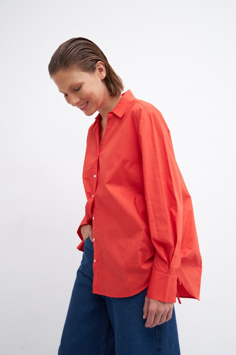 Camisa oversized coral