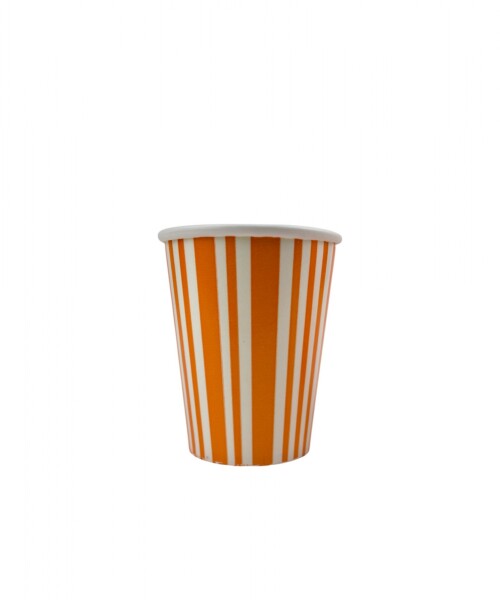 Vaso polipapel 8 oz NARANJA LINES