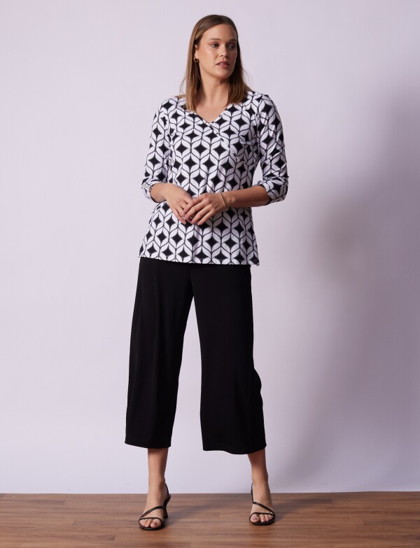 Blusa Cruzada BLANCO/NEGRO
