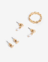 Bijouterie Set Metal Bijou Set Corazón Metal - Dorado