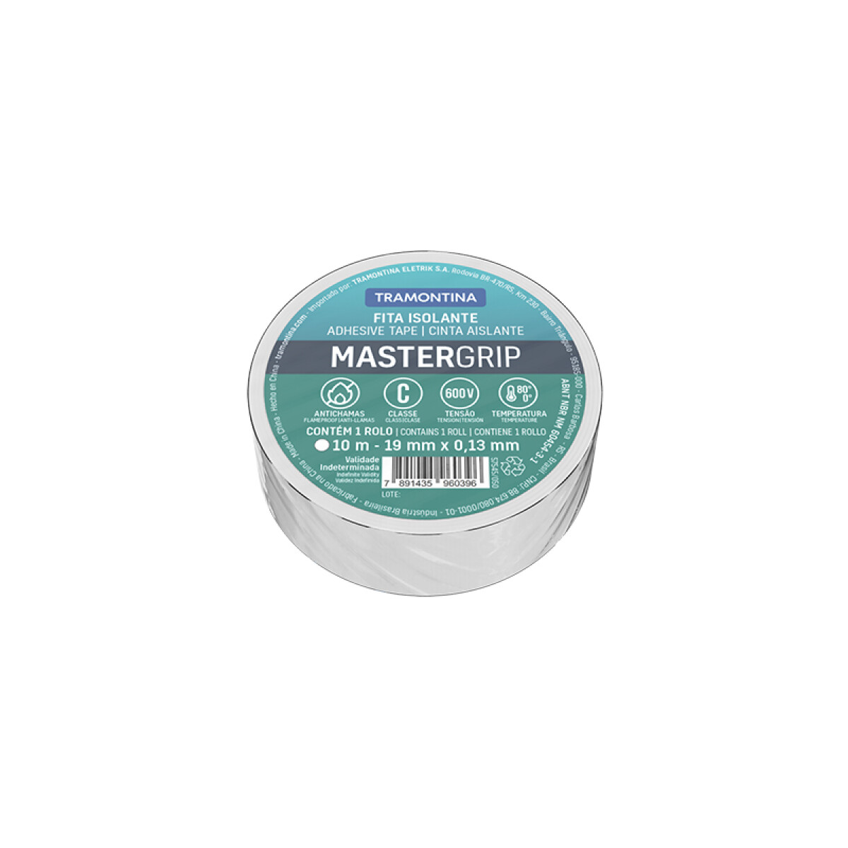 Cinta aislante MasterGrip 0,13x19mm blanco 10m - TE2019 