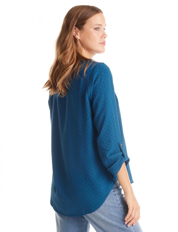 Blusa Escote V PETROLEO
