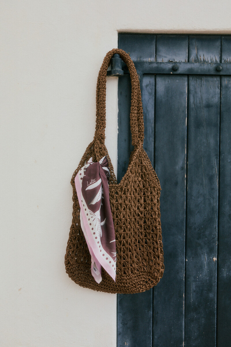 Bolso shopper tejido chocolate