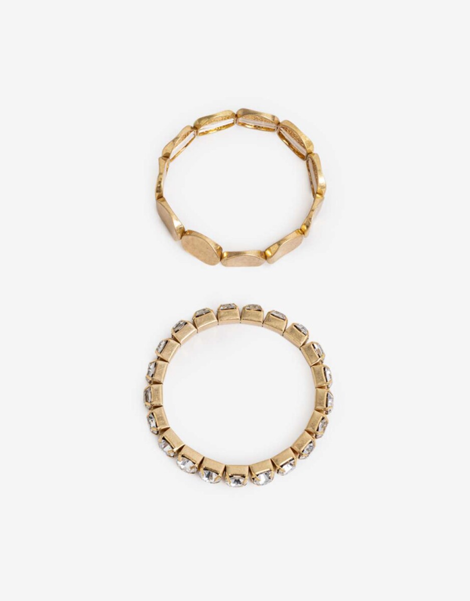 Set De Pulseras Elásticas - Dorado Oro Amarillo 
