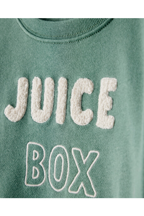 Set dos piezas de algodón, pantalón y buzo estampado Sin color