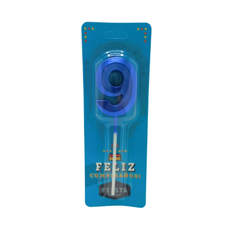 Vela Fessta Número 3D Chica Azul NUEVE