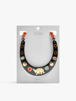 Collar Choker Con Cerámica Y Piedra multicolor