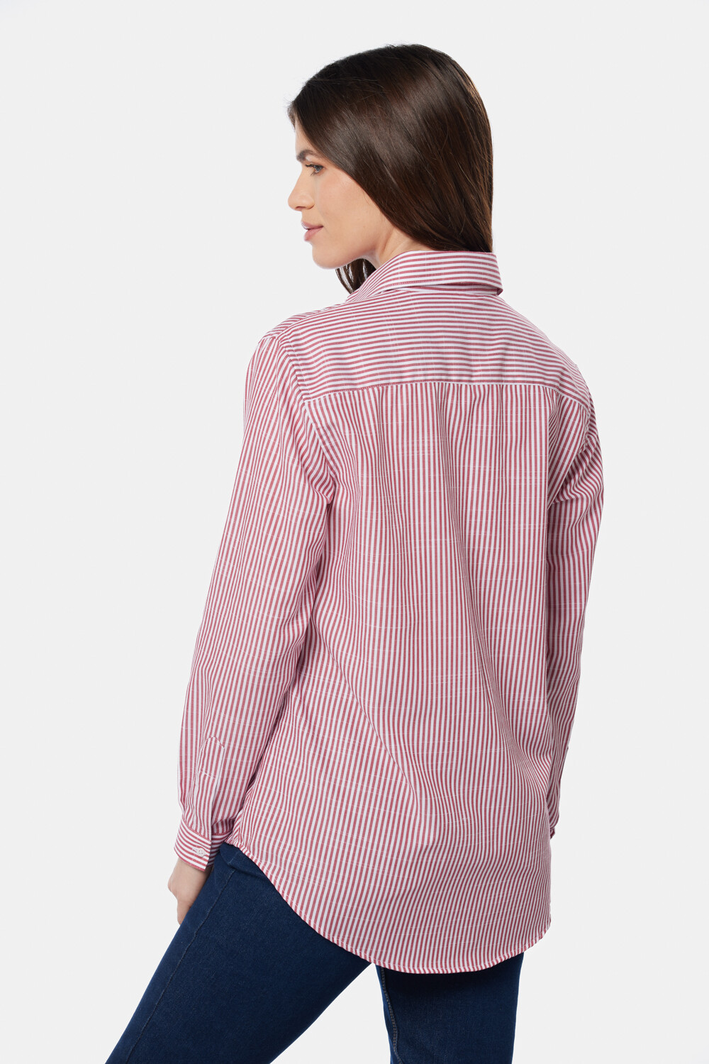 CAMISA HOLGADA RAYADA Rojo