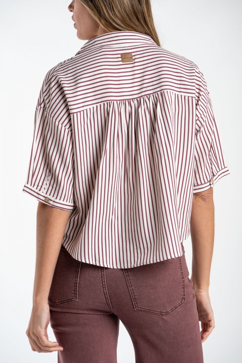 Camisa Rayada Burdeos