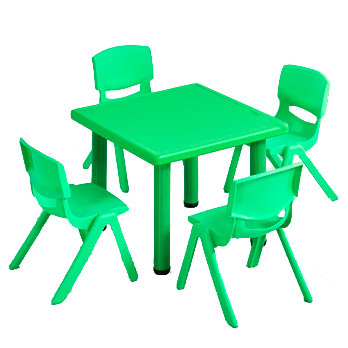 Mesa + 4 Sillas Infantil Plástico Calidad Y Colores - Verde 