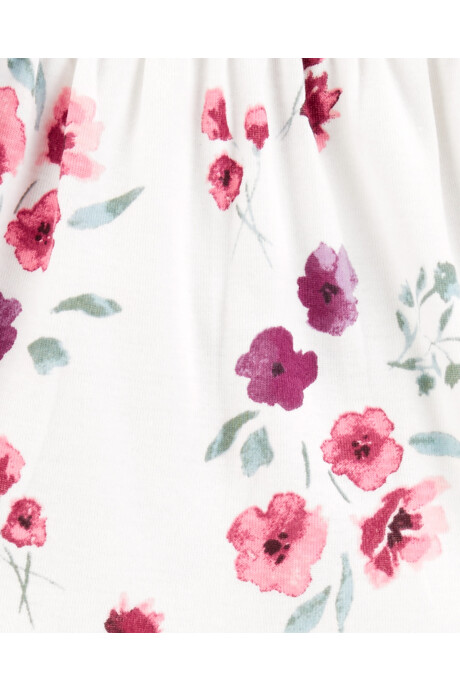 Set dos piezas de algodón, pantalón y body, diseño floral Sin color