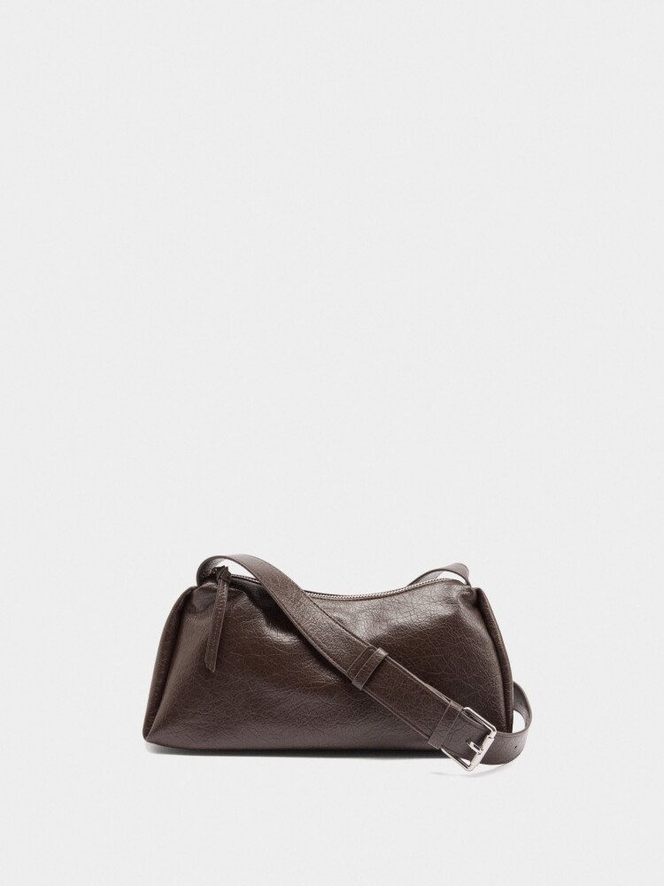Bolso Bandolera Efecto Craquelado marron