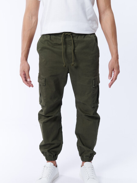 Pantalón Cargo Jogger Verde Militar