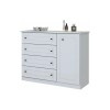 Cómoda Americano 4 Cajones 1 Puerta Blanco Cómoda Americano 4 Cajones 1 Puerta Blanco