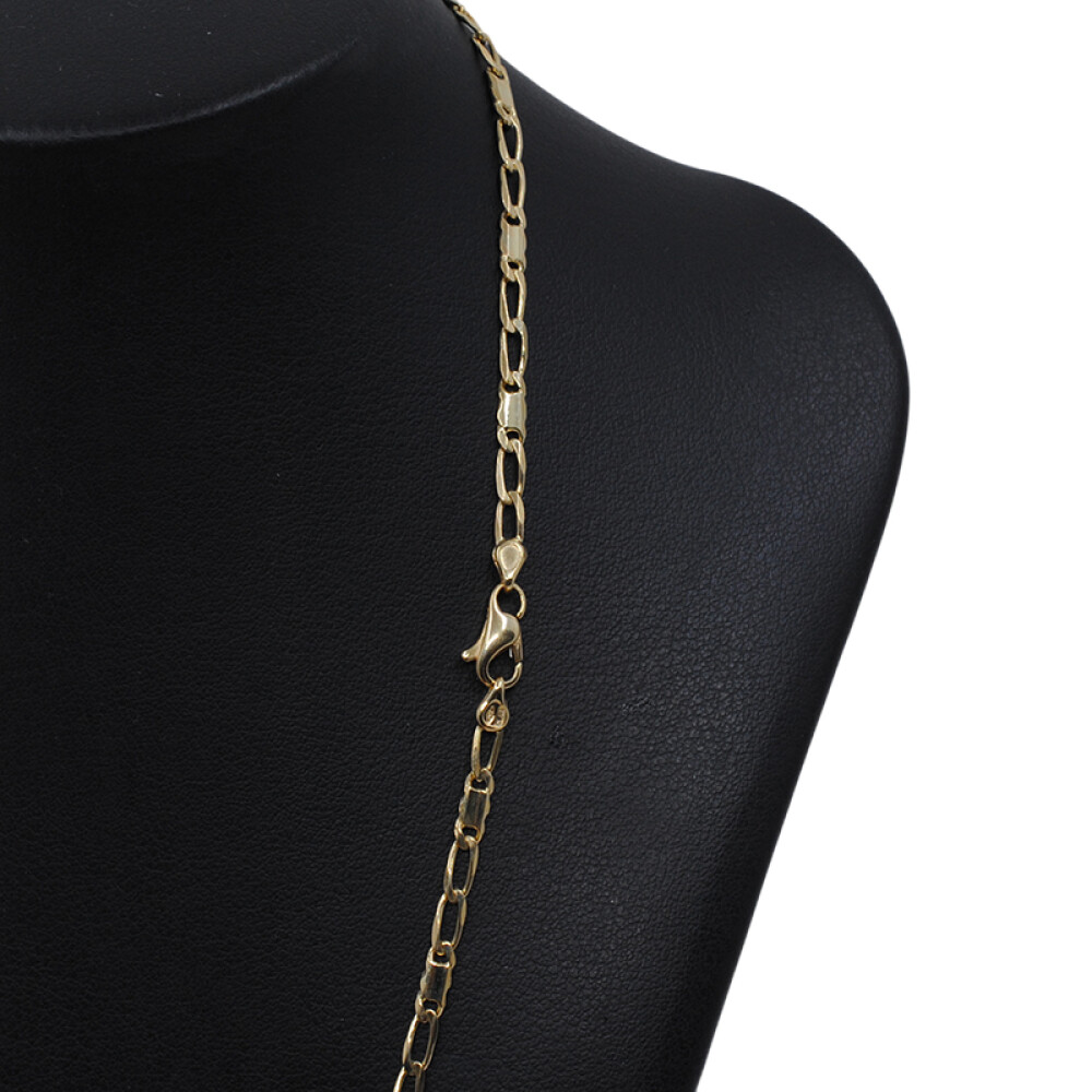 Cadena en oro 18k chata con 2 tipos de eslabones. Largo 60 cm Cadena en oro 18k chata con 2 tipos de eslabones. Largo 60 cm