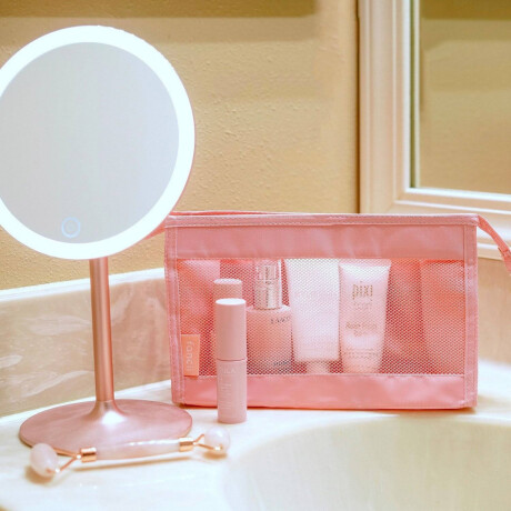 Neceser Organizador con visor Rosado